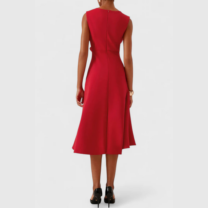 Sheila™ | Draped Asymmetric Midi Dress