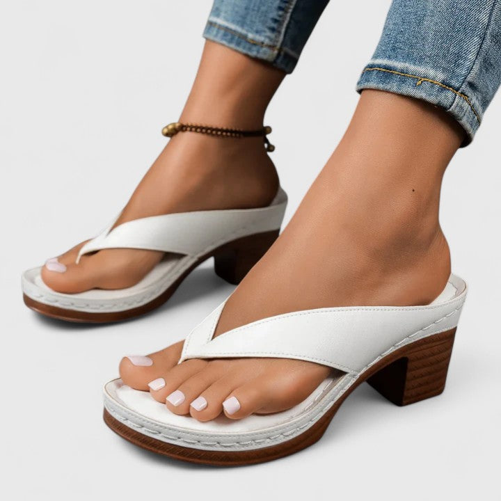 Remy | Women's Block Heel Thong Sandals with Platform Sole