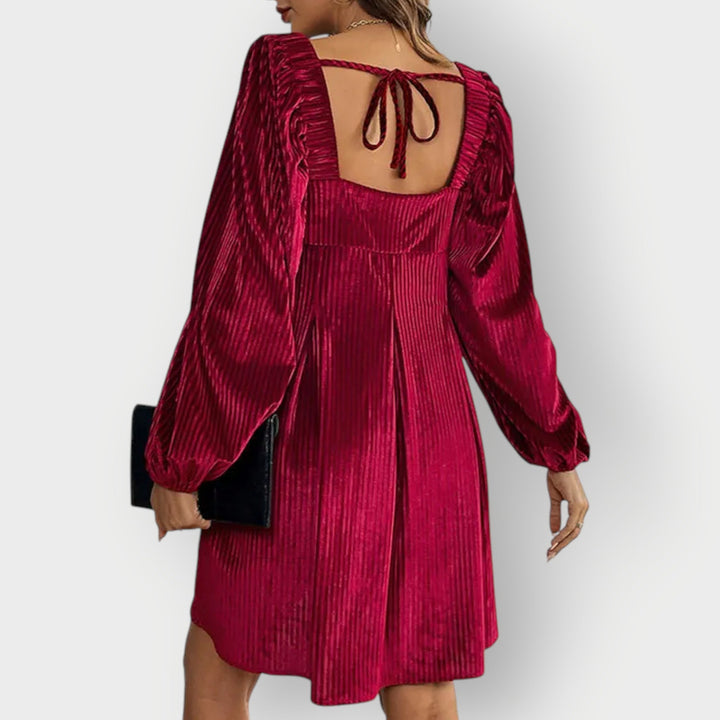 Caroline™ | Velvet Chic Backless Dress