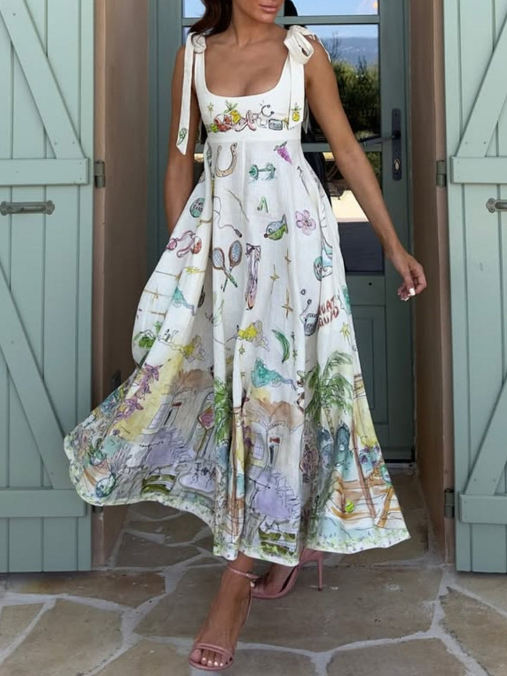 Ayla™ | Painted Ballet Tie Midi Dress