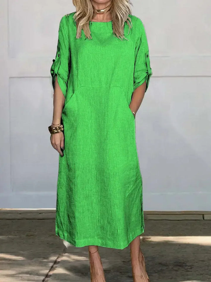 Poppy | Women's A-Line Loose Fit Draped Dress Evening