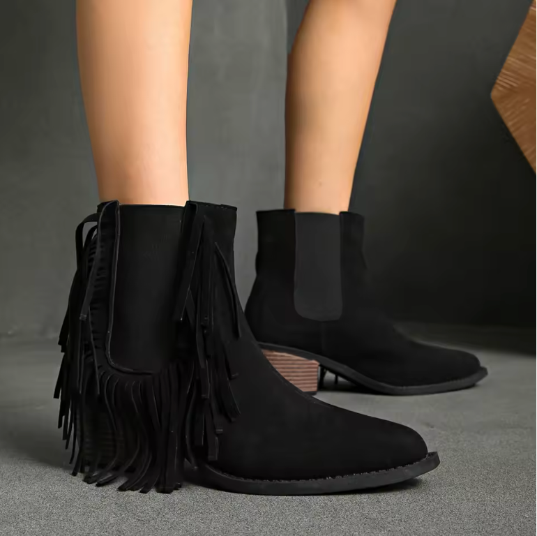 Gill™ | Luxury Fringe Ankle Boots