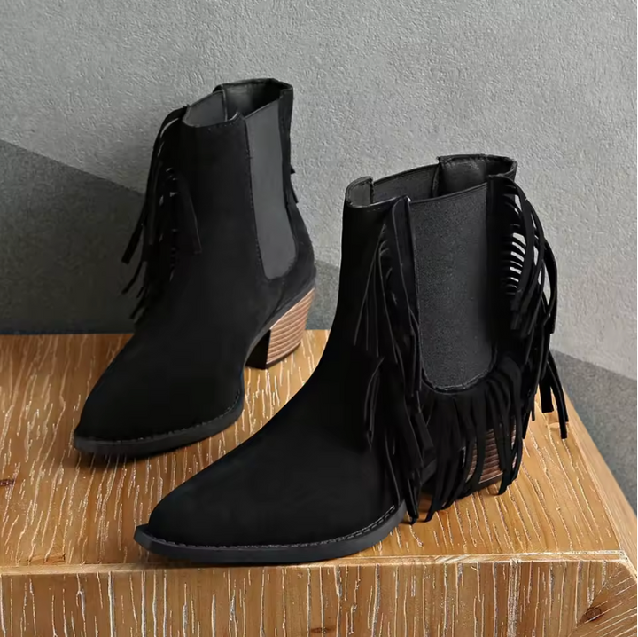 Gill™ | Luxury Fringe Ankle Boots
