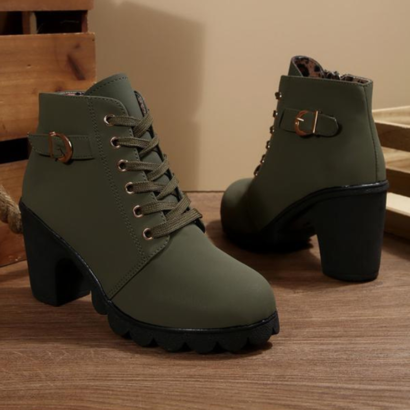 Demi™ | Chic Lace-Up Chunky Ankle Boots