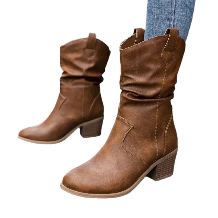 Sida™ | Classic Mid-Calf Western Boots