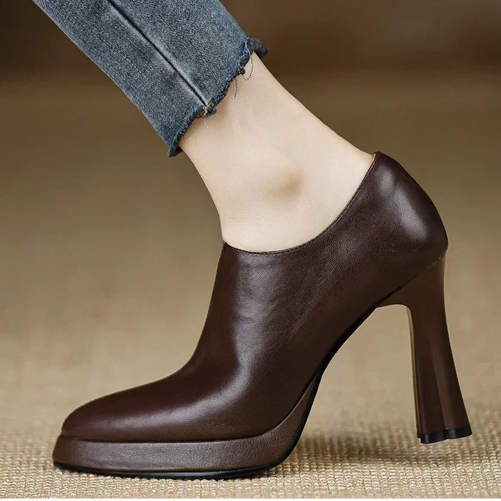 Giselle | Women's High Heel Pumps Platform Block Heel Side Zipper
