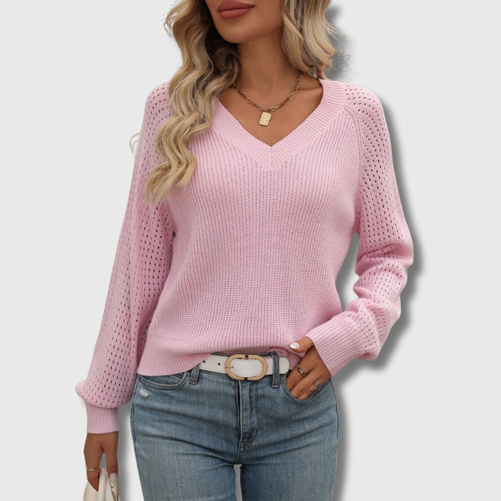 Jade™ | Elegant V-Neck Sweater
