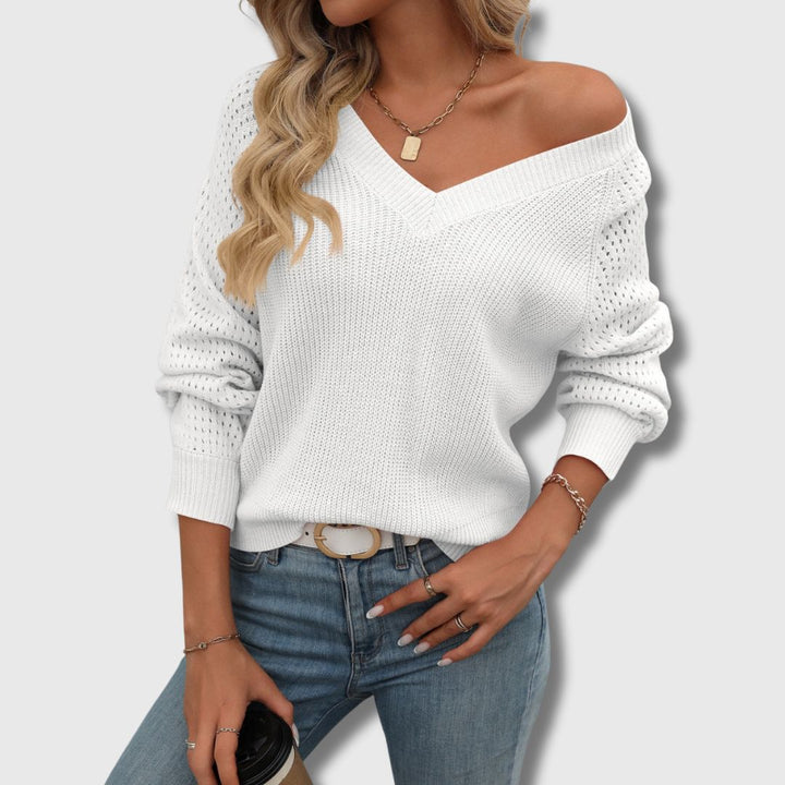Jade™ | Elegant V-Neck Sweater