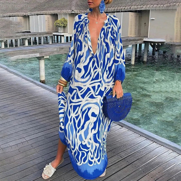 Hope | Women's Flowy Loose Fit Abstract Print Draped Beach Cover Up