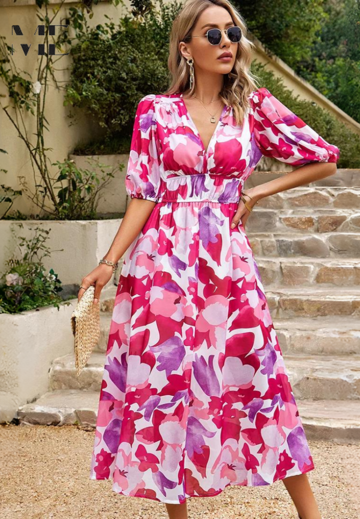 Monica™ | Elegant Floral Dress
