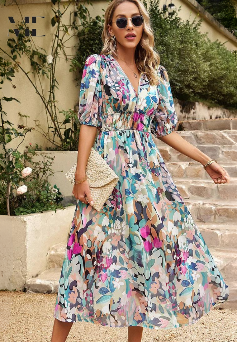 Monica™ | Elegant Floral Dress