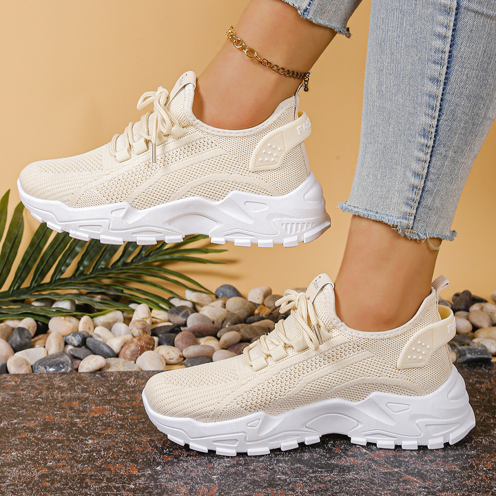 Nova | Women's Chunky Sole Mesh Lace-Up Walking Sneakers