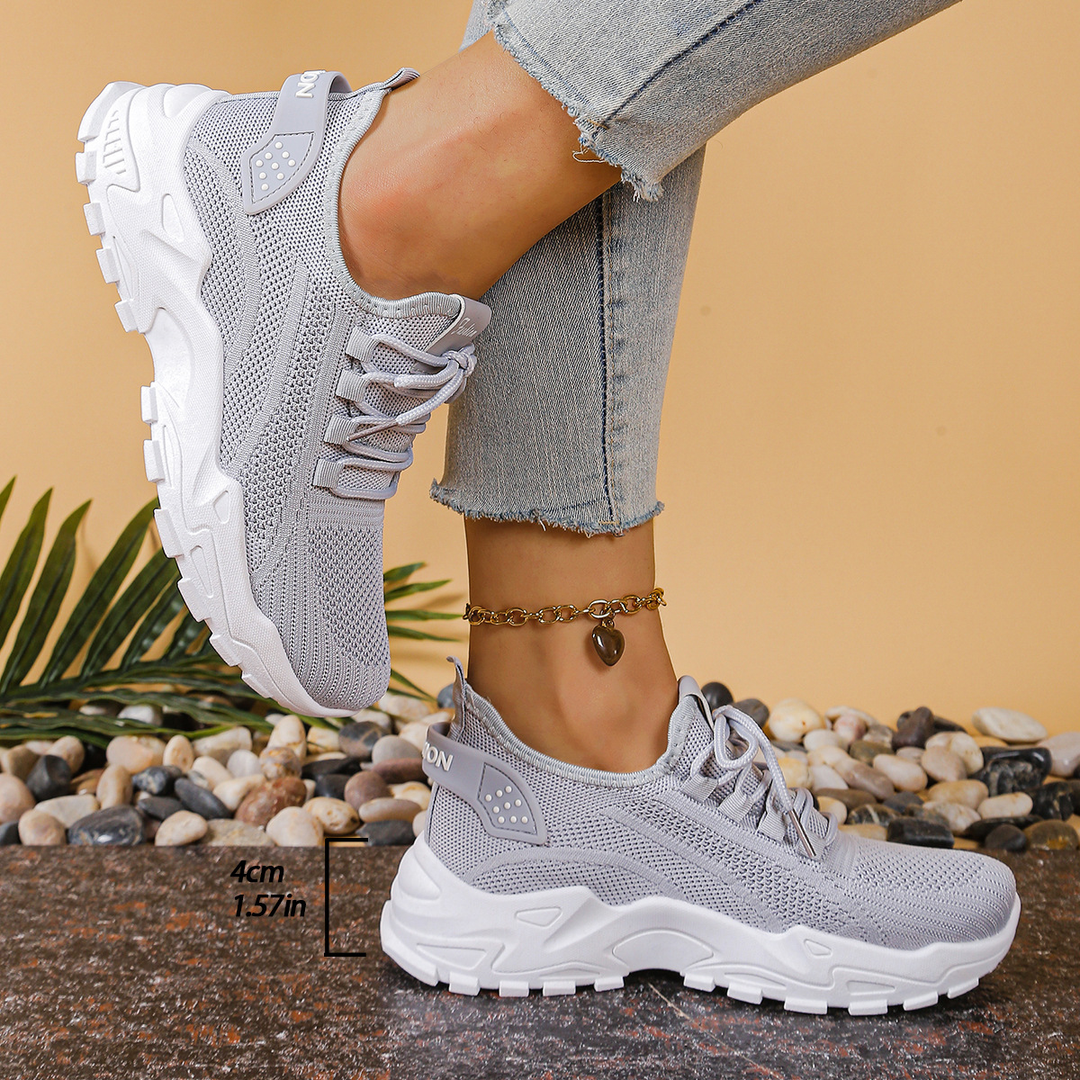 Nova | Women's Chunky Sole Mesh Lace-Up Walking Sneakers