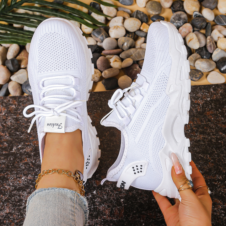 Nova | Women's Chunky Sole Mesh Lace-Up Walking Sneakers