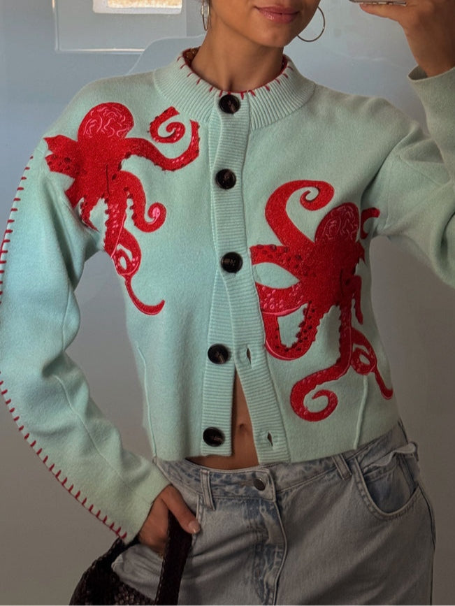 Lois™ | Fun Octopus Pattern Cardigan