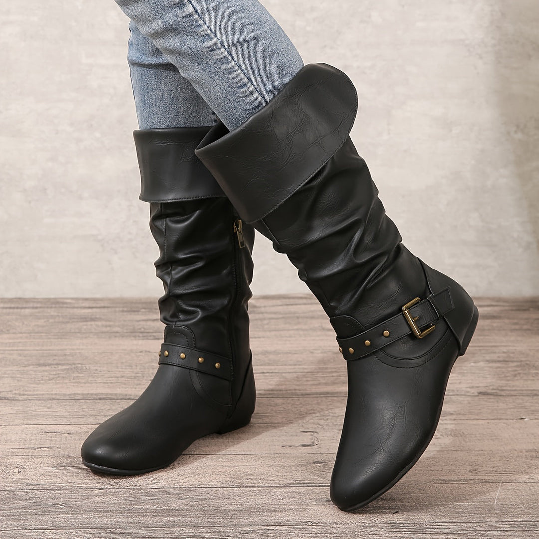 Danica™ | Women's Knee-High Boots with Side Zipper