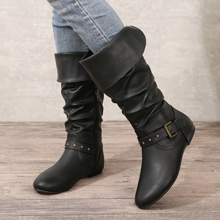Danica™ | Women's Knee-High Boots with Side Zipper