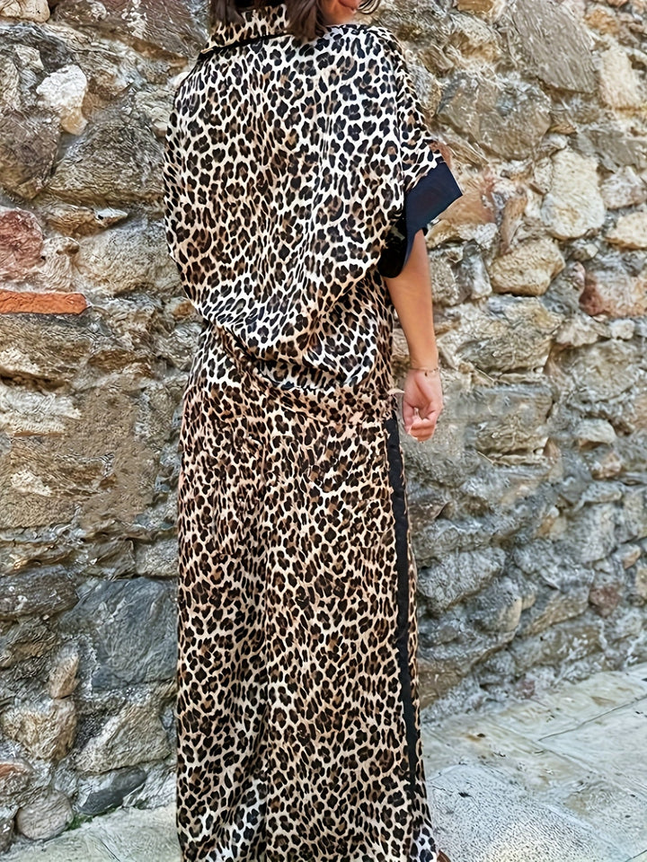 Maria™ | Fluid Leopard Print Wide Ensemble