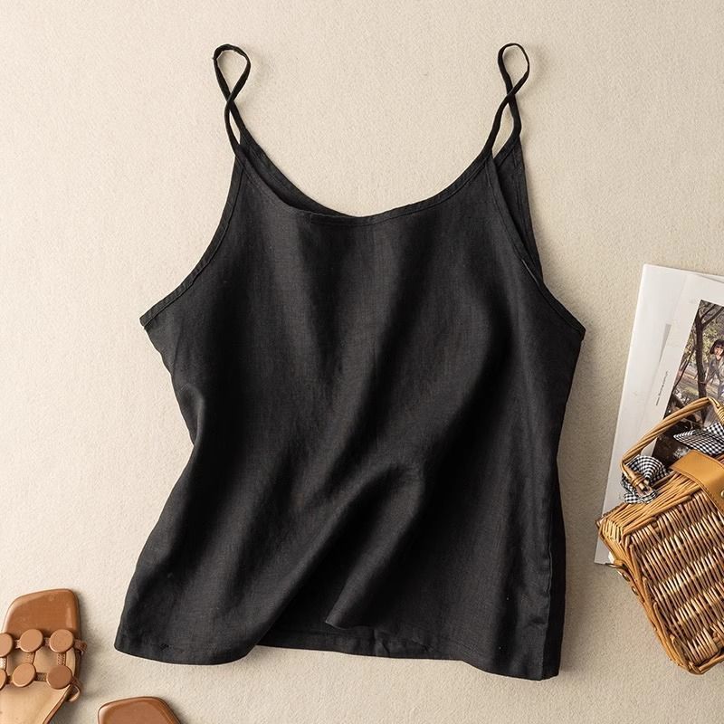 Adaeze | Women's Spaghetti Strap Camisole Tank Top - Beige - Image 3