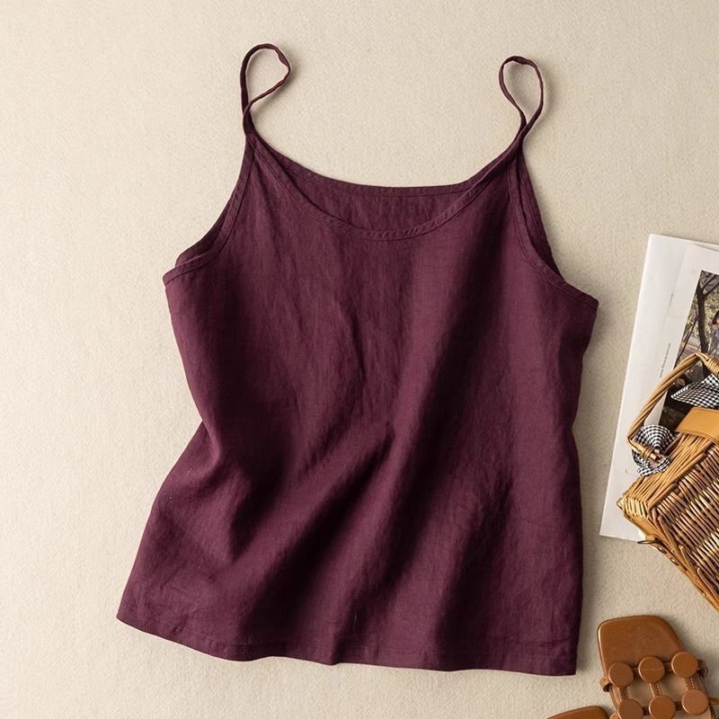 Adaeze | Women's Spaghetti Strap Camisole Tank Top - Beige - Image 4
