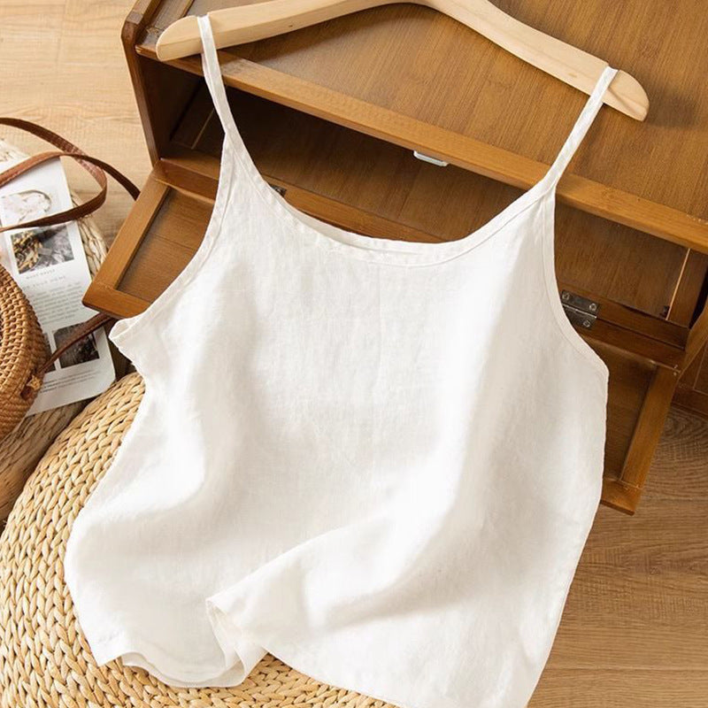Adaeze | Women's Spaghetti Strap Camisole Tank Top - Beige - Image 6