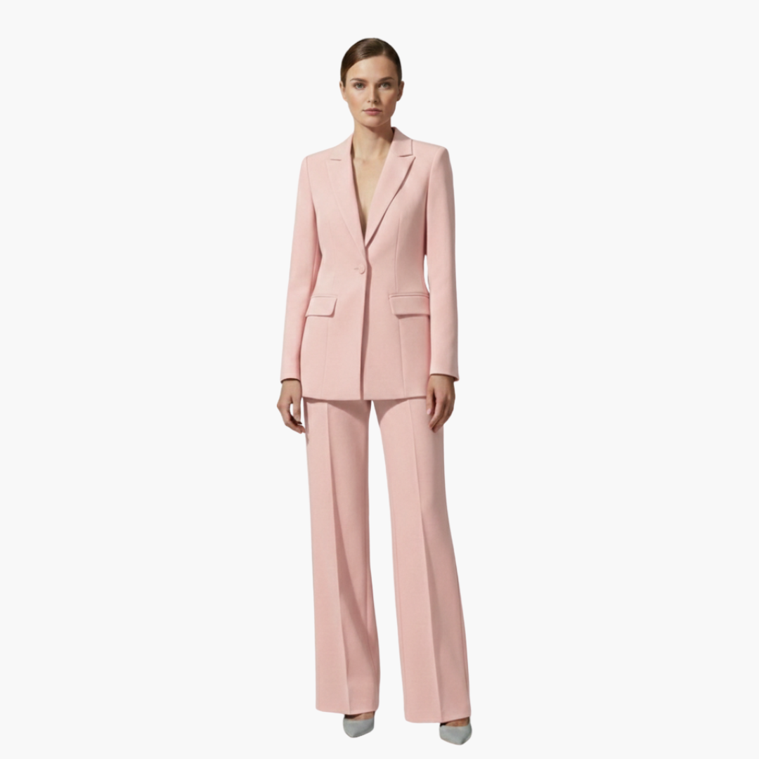 Allegra | Women's Business Casual Blazer Suit Set - Light Blue - Image 10