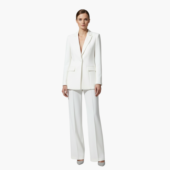 Allegra | Women's Business Casual Blazer Suit Set - Light Blue - Image 11