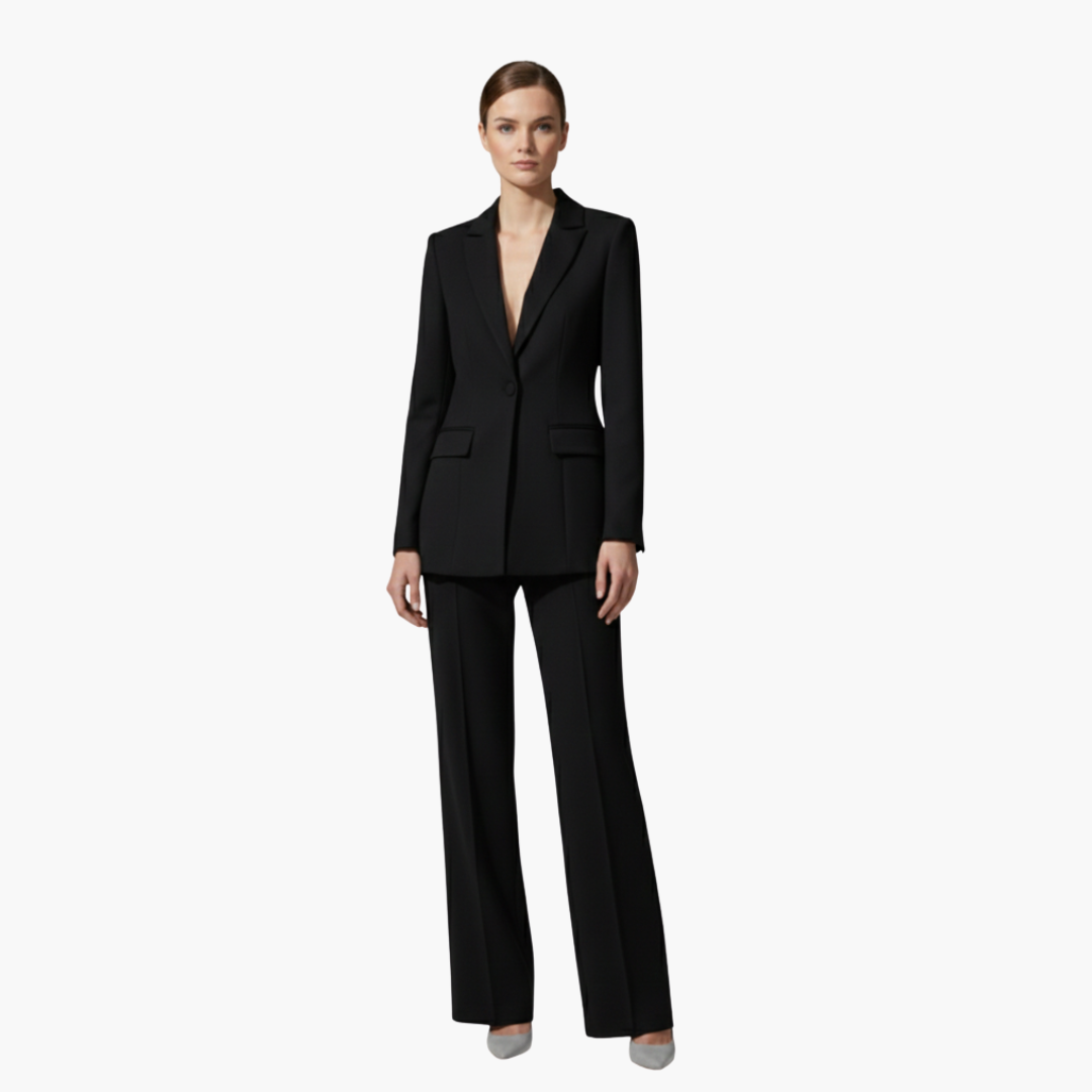 Allegra | Women's Business Casual Blazer Suit Set - Light Blue - Image 12