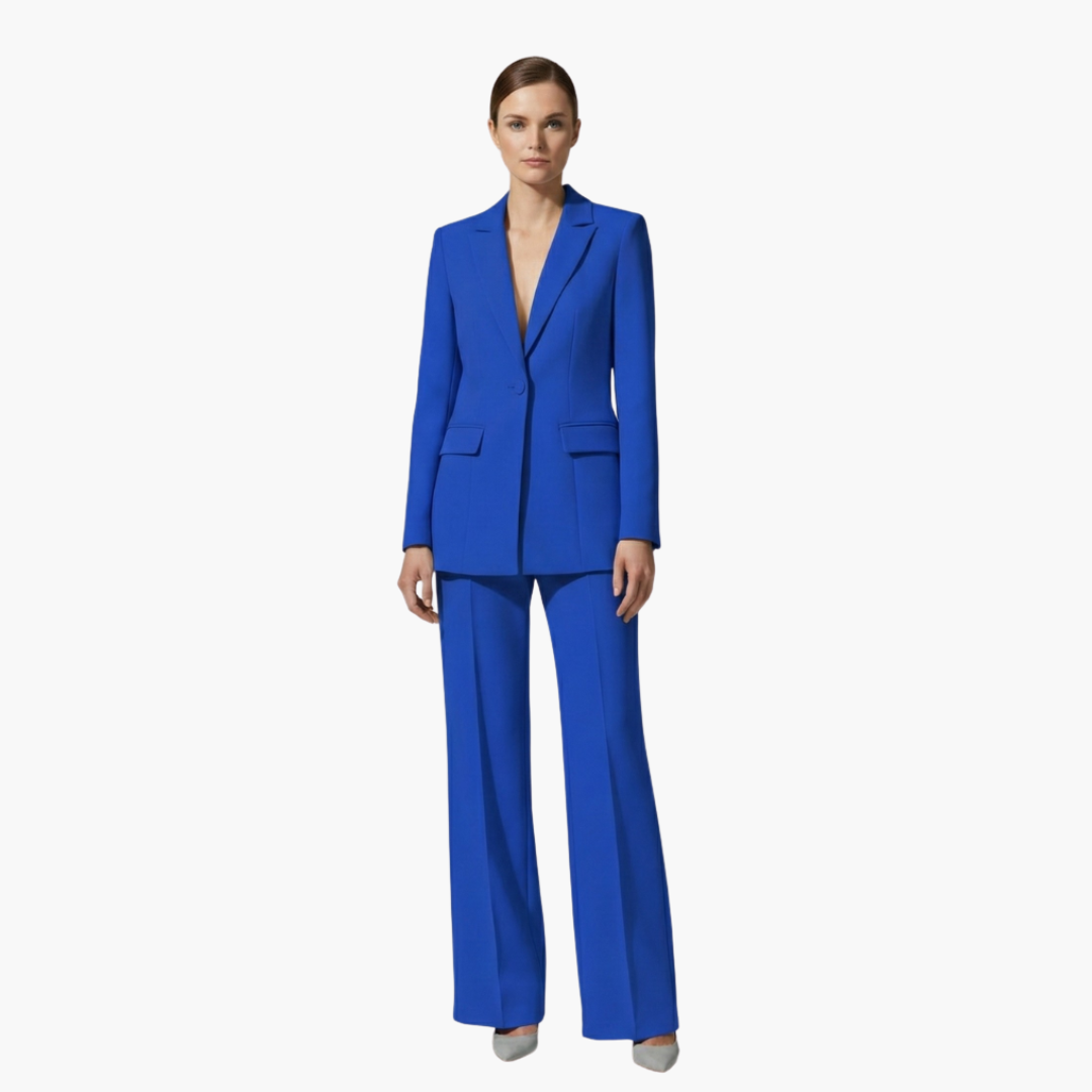 Allegra | Women's Business Casual Blazer Suit Set - Light Blue - Image 7