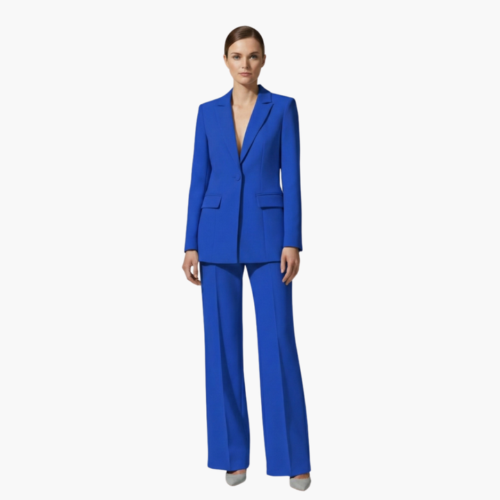 Allegra | Women's Business Casual Blazer Suit Set - Light Blue - Image 7