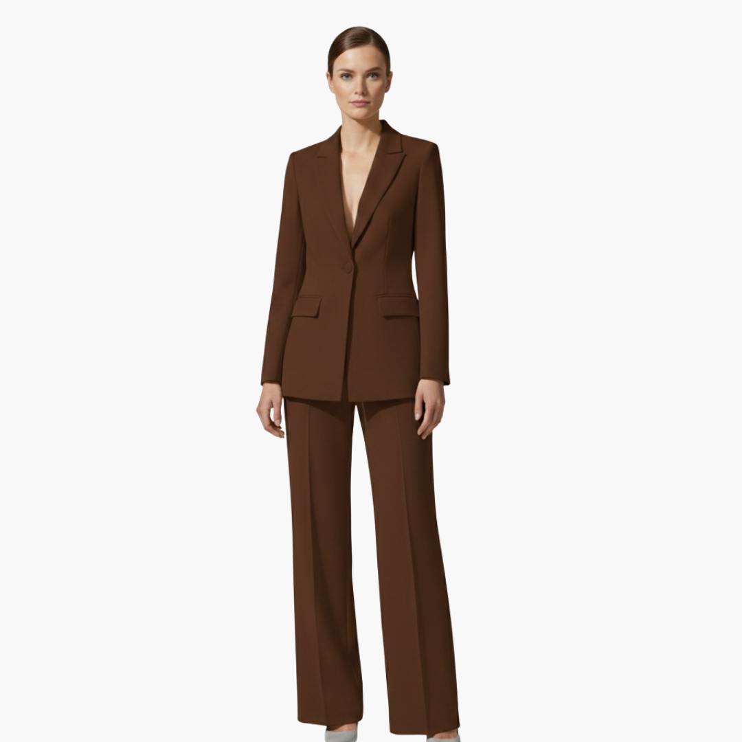 Allegra | Women's Business Casual Blazer Suit Set - Light Blue - Image 9