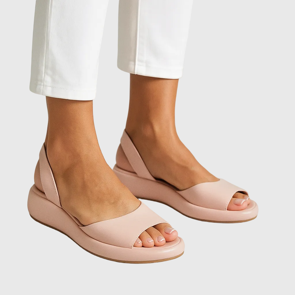 Amelia | Women's Open Toe Slip-On Sandals - Orange - Image 5