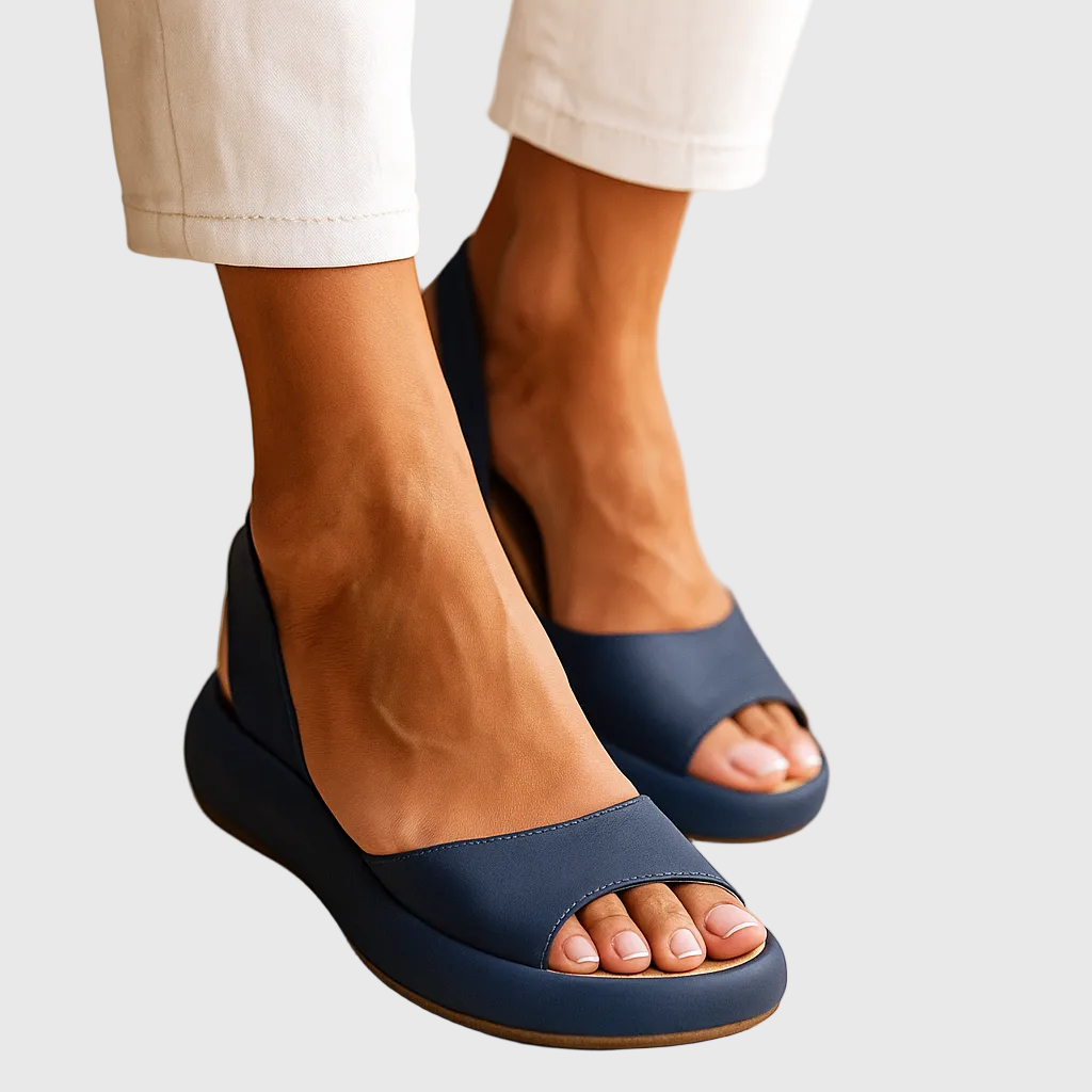 Amelia | Women's Open Toe Slip-On Sandals - Orange - Image 6