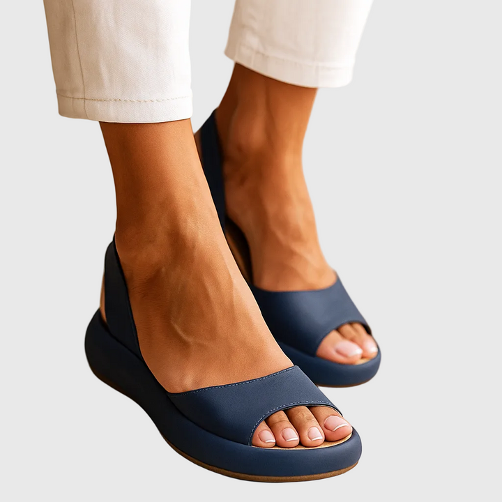 Amelia | Women's Open Toe Slip-On Sandals - Orange - Image 6