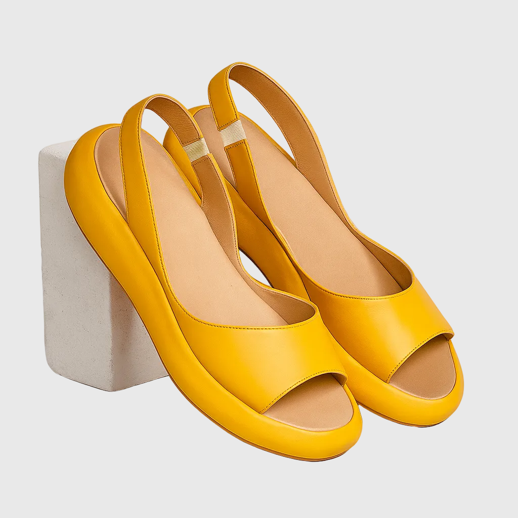 Amelia | Women's Open Toe Slip-On Sandals - Orange - Image 7