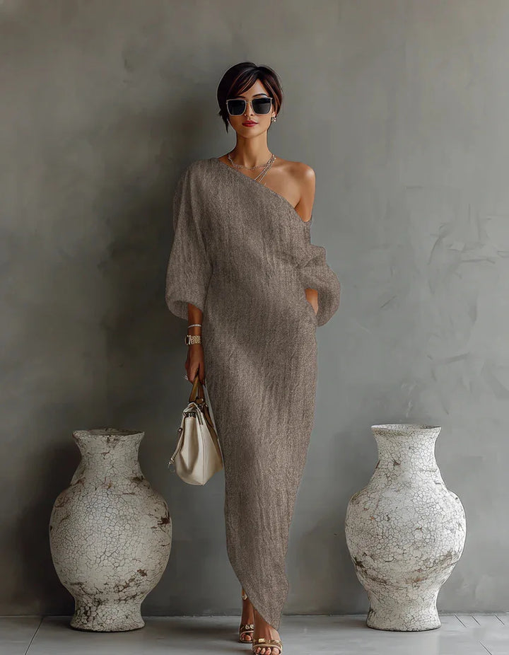 Anastasia | Women's One Shoulder Maxi Dress - White - Image 6