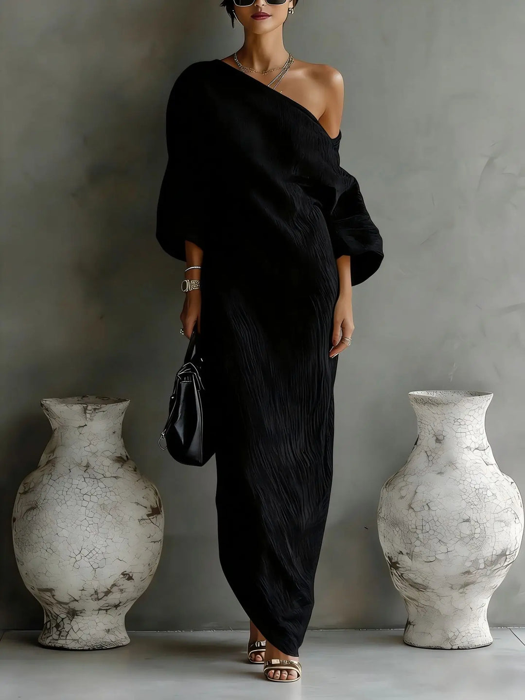 Anastasia | Women's One Shoulder Maxi Dress - White - Image 7