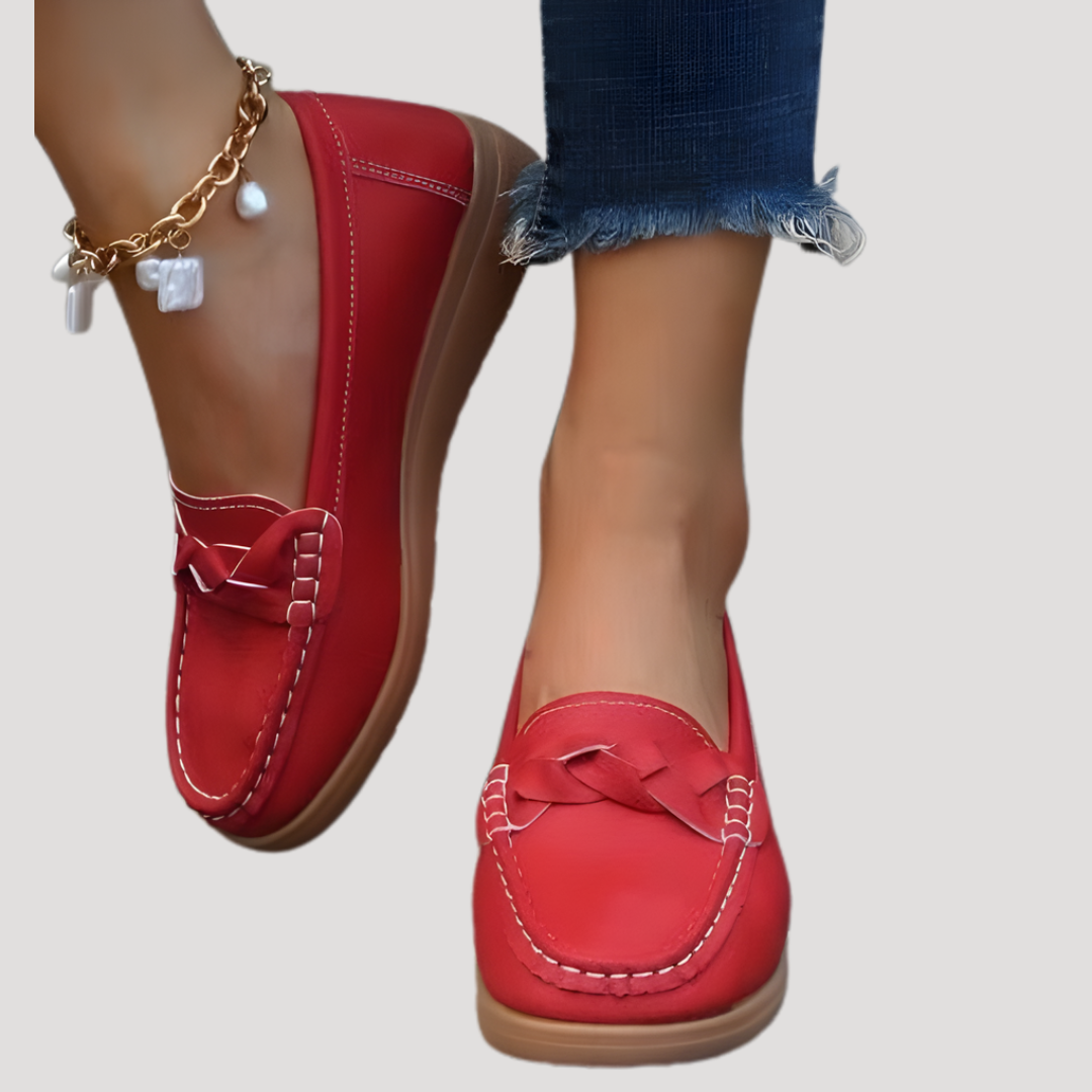 Anastasia | Women's Slip On Moccasin Loafers - Navy - Image 3