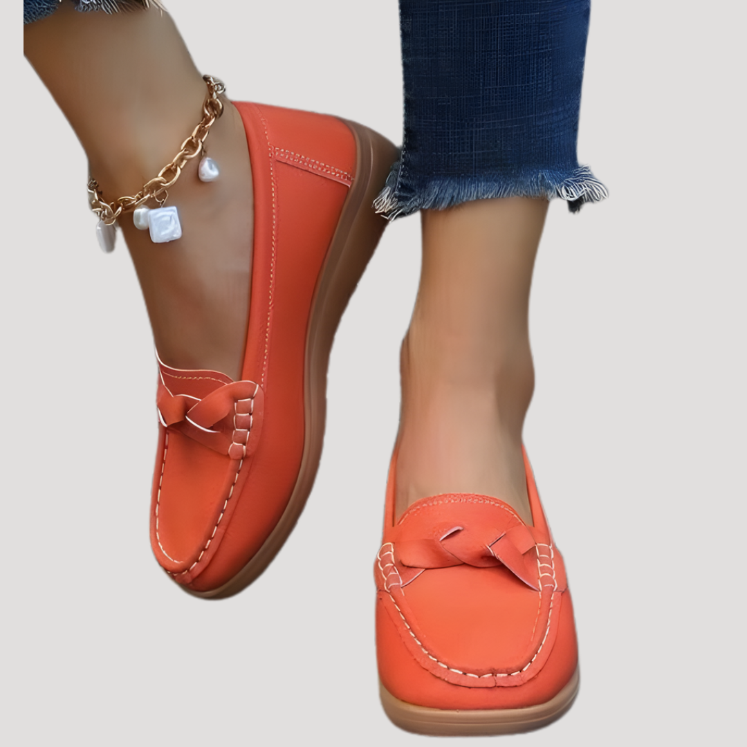 Anastasia | Women's Slip On Moccasin Loafers - Navy - Image 4