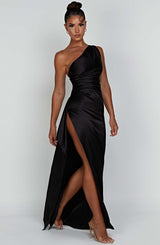 Celeste | Women's Wedding Guest Satin One Shoulder Bodycon Dress