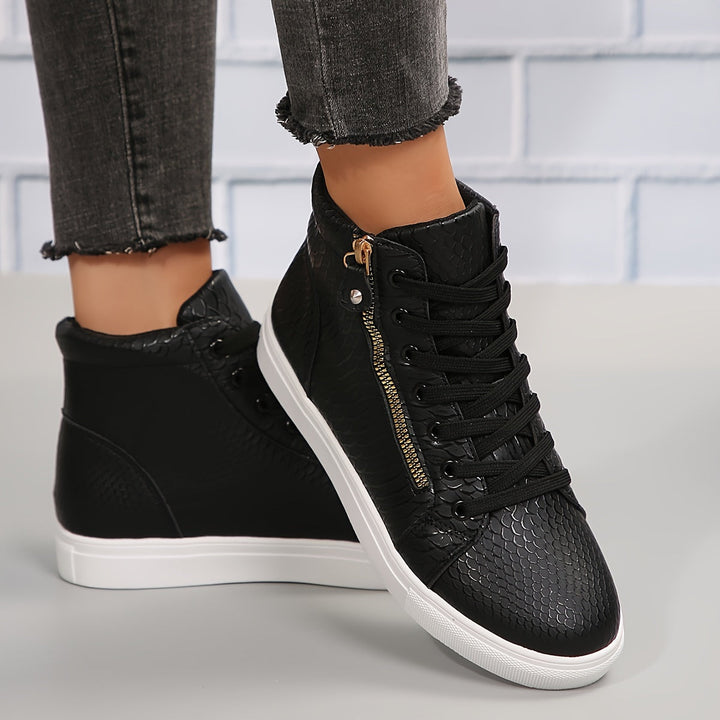 Astoria | Women's Black High Top Sneakers - Black - Image 1