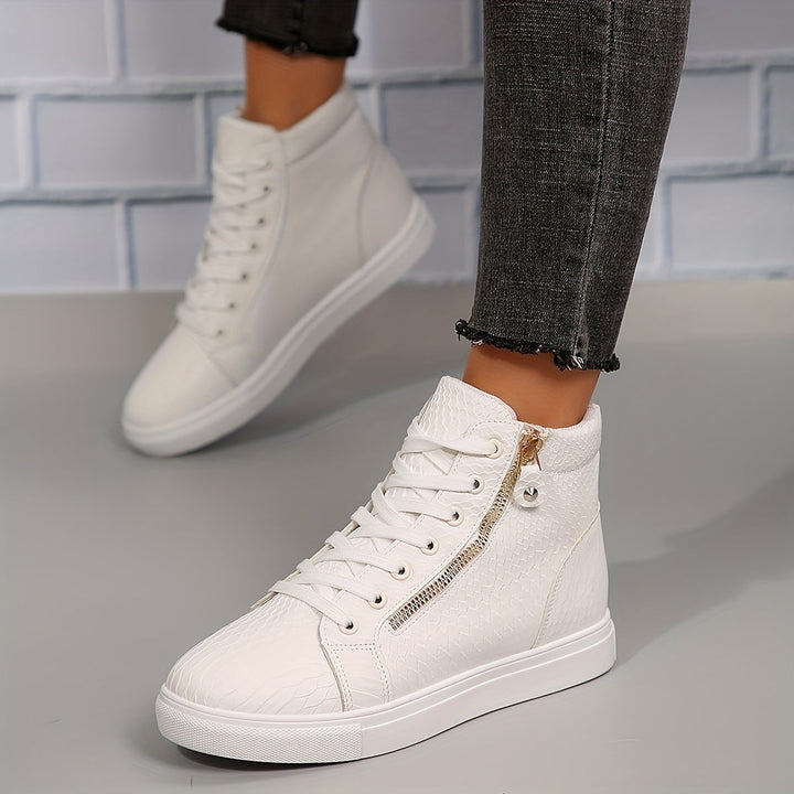 Astoria | Women's Black High Top Sneakers - Black - Image 10