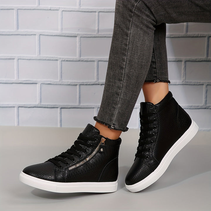 Astoria | Women's Black High Top Sneakers - Black - Image 4