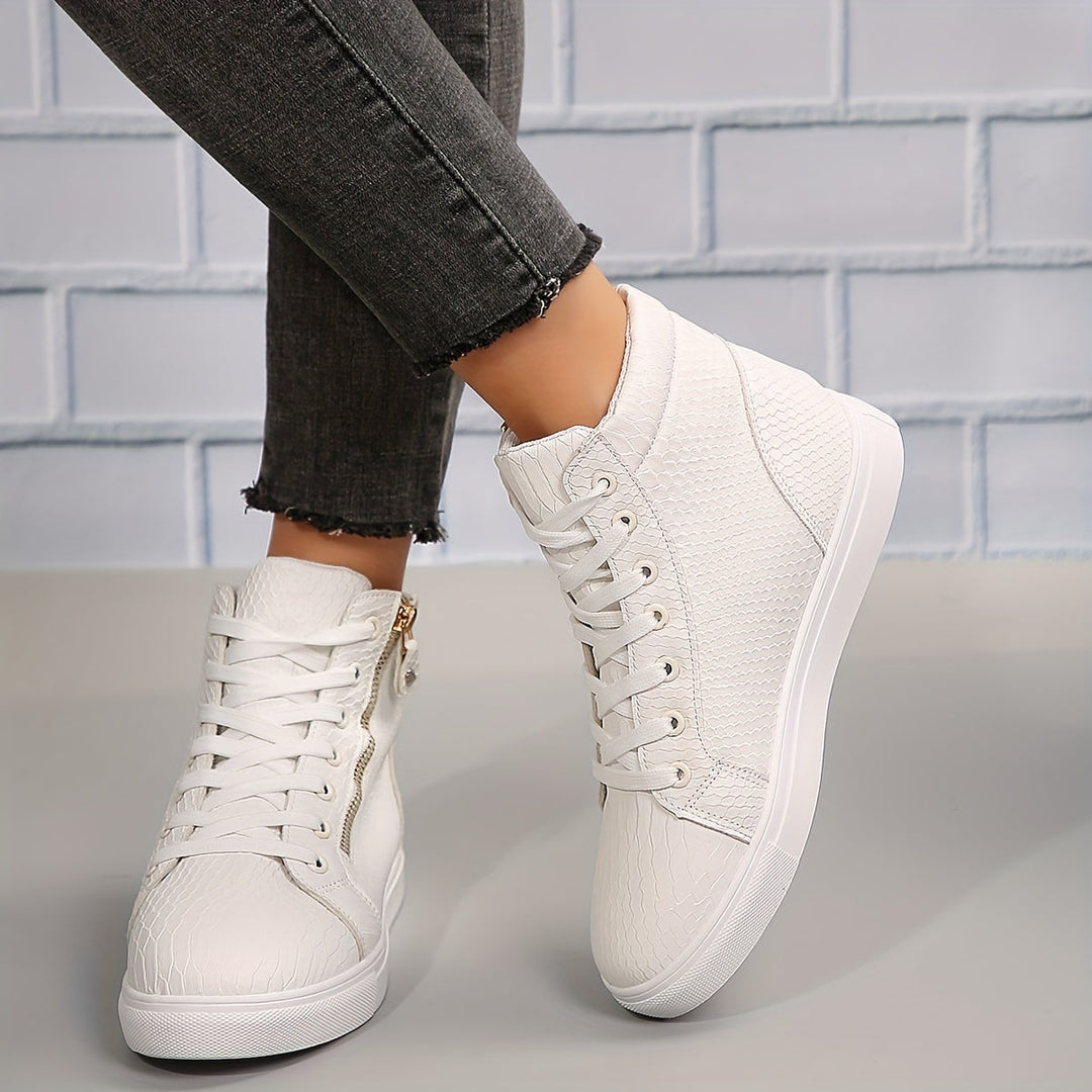 Astoria | Women's Black High Top Sneakers - Black - Image 6