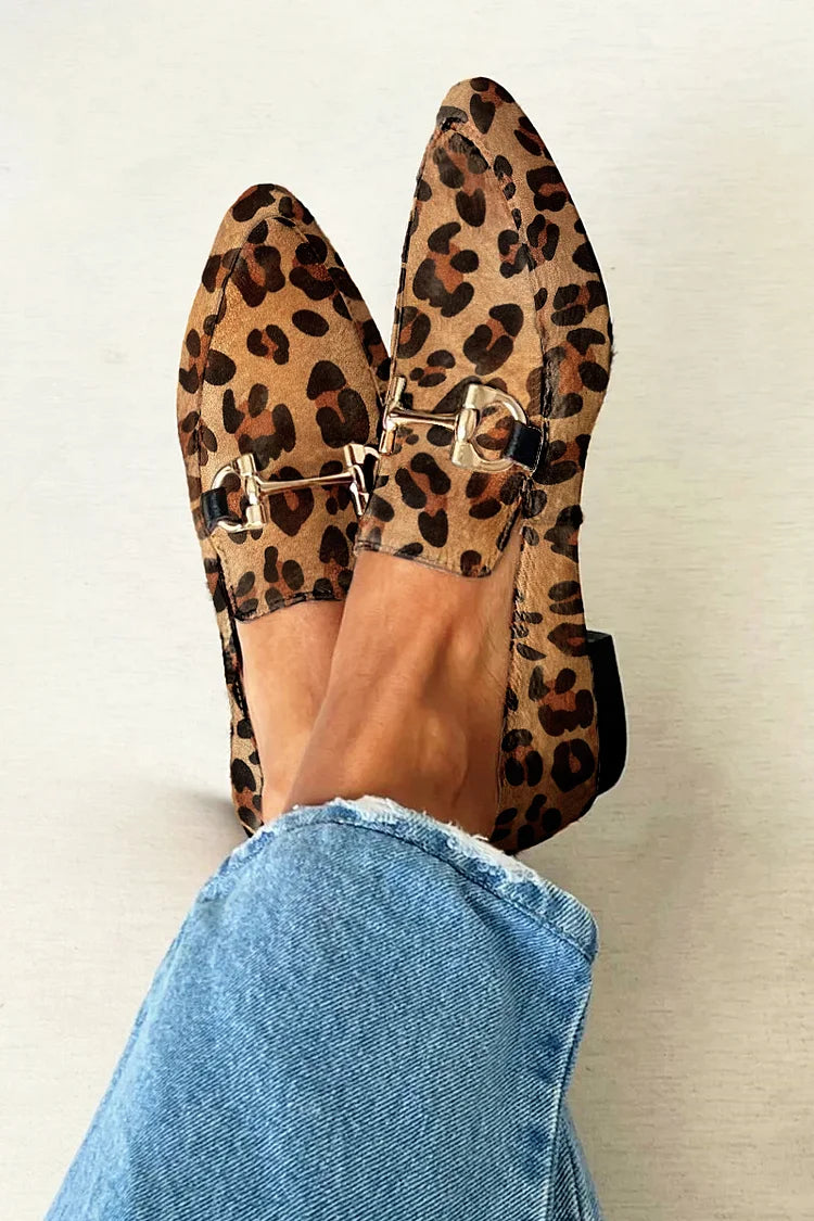 Astoria | Women's Leopard Print Bit Loafers - Brown - Image 1