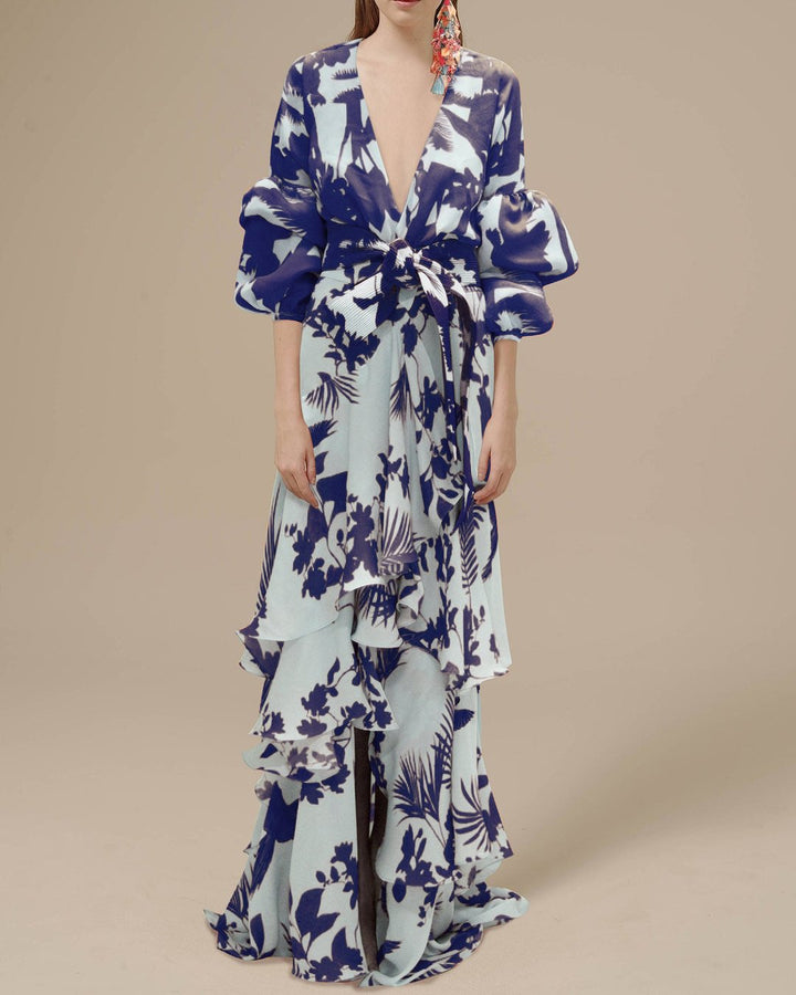 Aurelia | Women's Floral Wrap Maxi Dress - Floral - Image 3