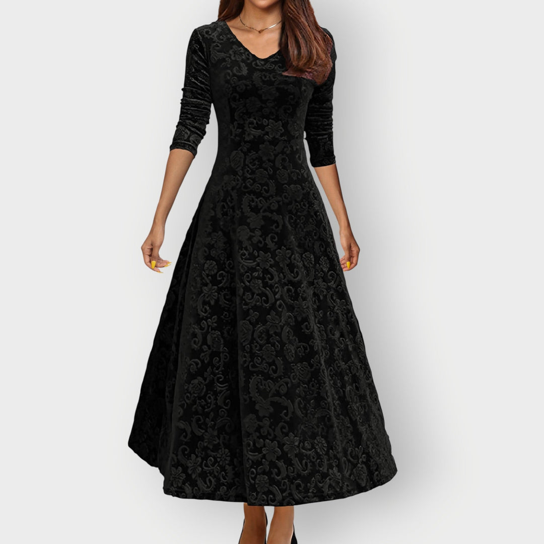 Camila™ | Vintage Velvet Midi Dress