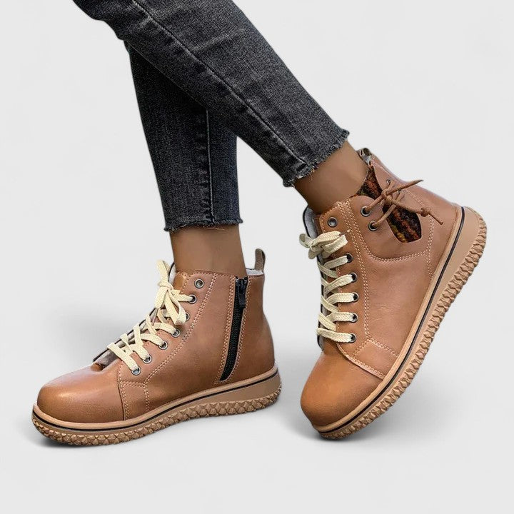 Beatrice | Women's Lace Up Blue Ankle Boots - Blue - Image 2