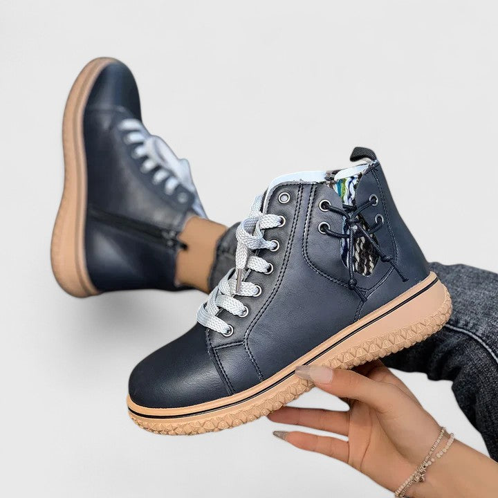 Beatrice | Women's Lace Up Blue Ankle Boots - Blue - Image 7