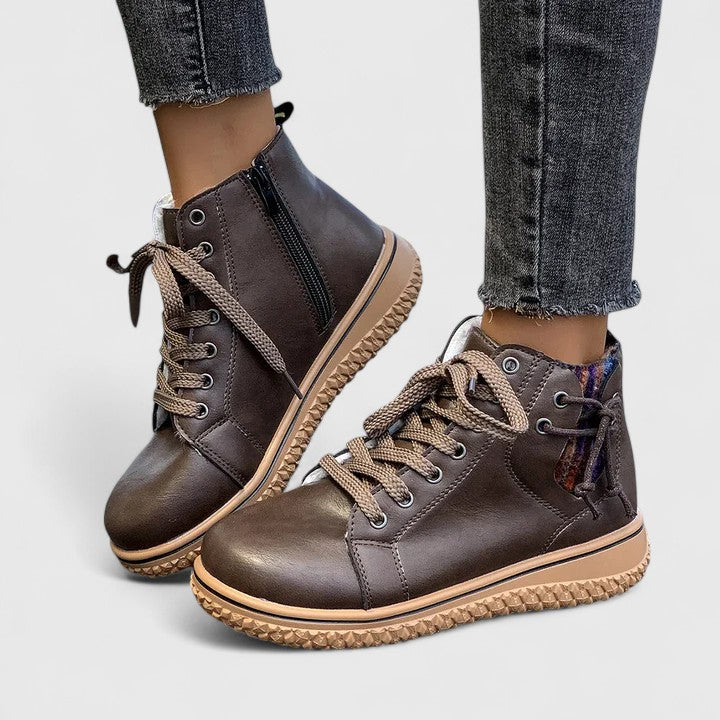 Beatrice | Women's Lace Up Blue Ankle Boots - Blue - Image 9